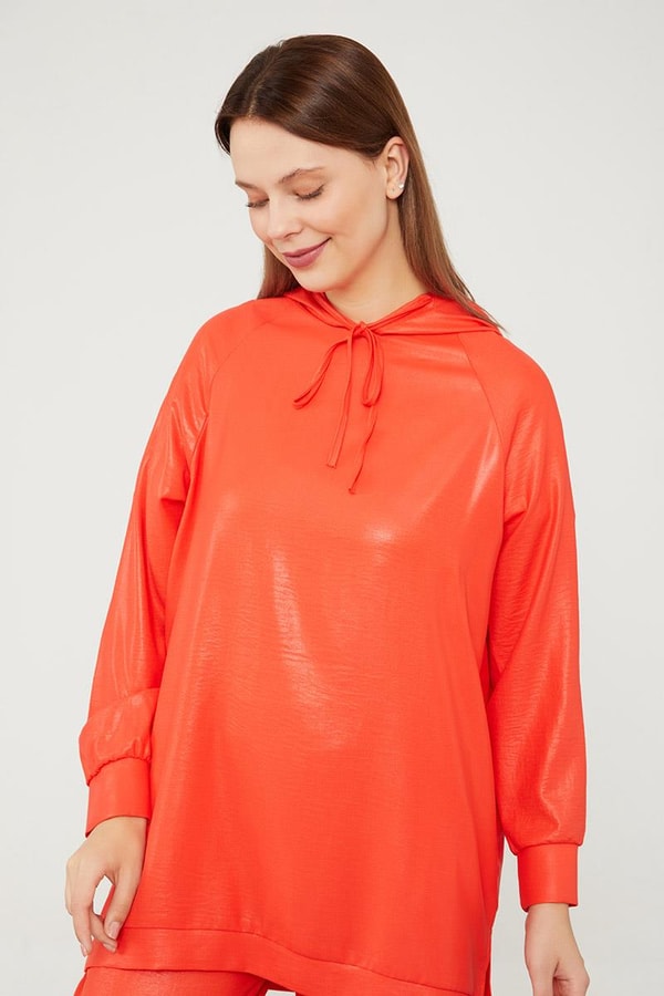 LevidorLevidor Oranj Kapüşonlu Kanguru Cepli Spor Takım