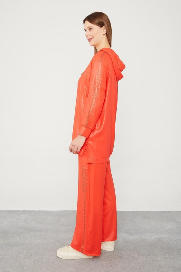 LevidorLevidor Oranj Kapüşonlu Kanguru Cepli Spor Takım