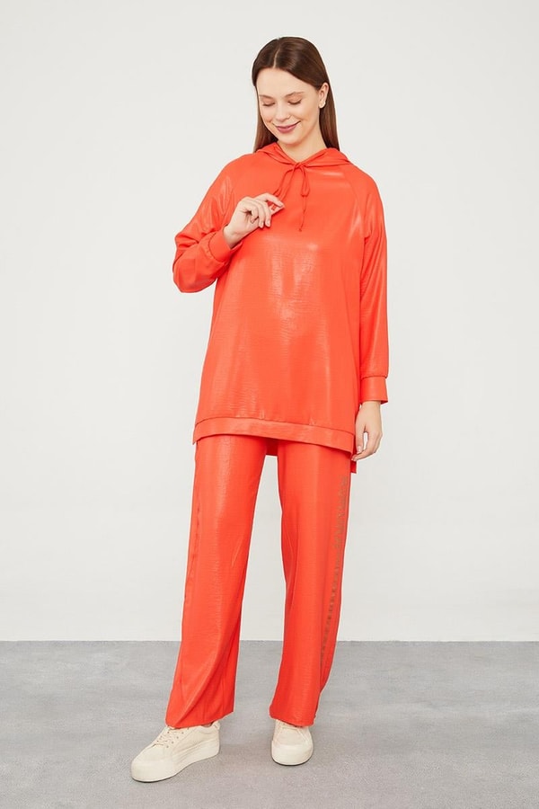 LevidorLevidor Oranj Kapüşonlu Kanguru Cepli Spor Takım
