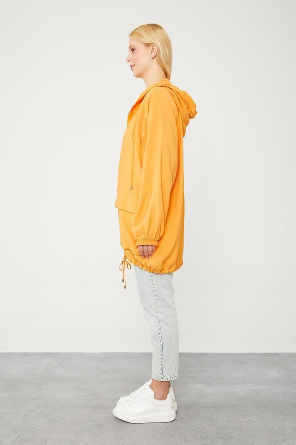 LevidorLevidor Oranj Kapüşonlu Tril Kumaş Kap