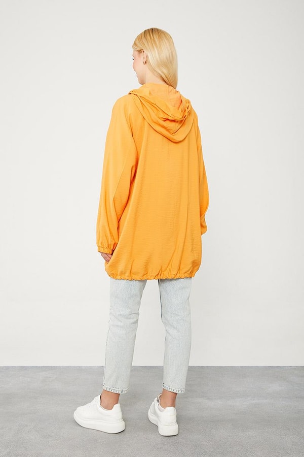 LevidorLevidor Oranj Kapüşonlu Tril Kumaş Kap