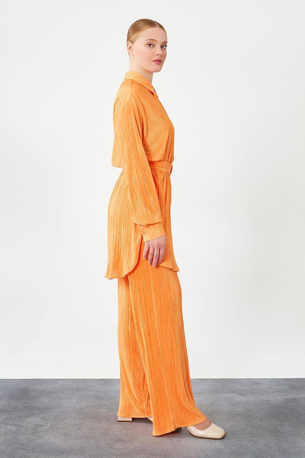 LevidorLevidor Oranj Poly Plise Gömlek Takım