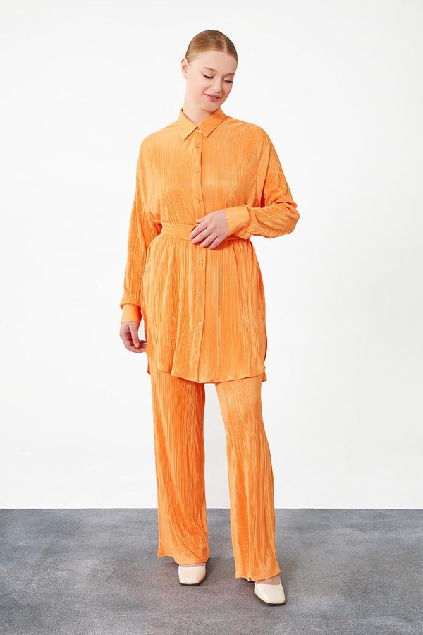 LevidorLevidor Oranj Poly Plise Gömlek Takım