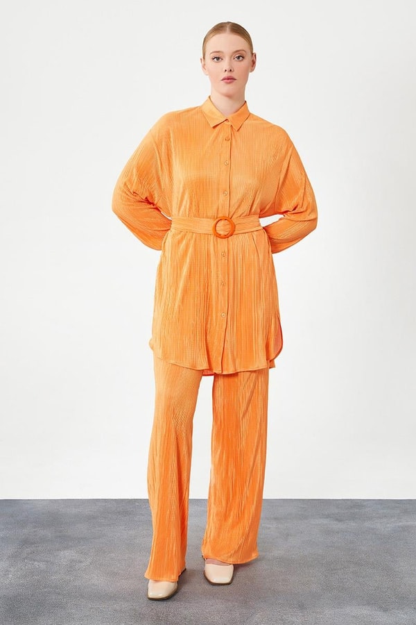 LevidorLevidor Oranj Poly Plise Gömlek Takım