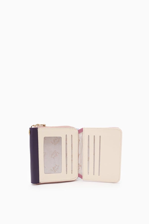 LevidorLevidor Pembe Çok Renkli Çıtçıtlı Kartlık Bölmeli Mini Cüzdan