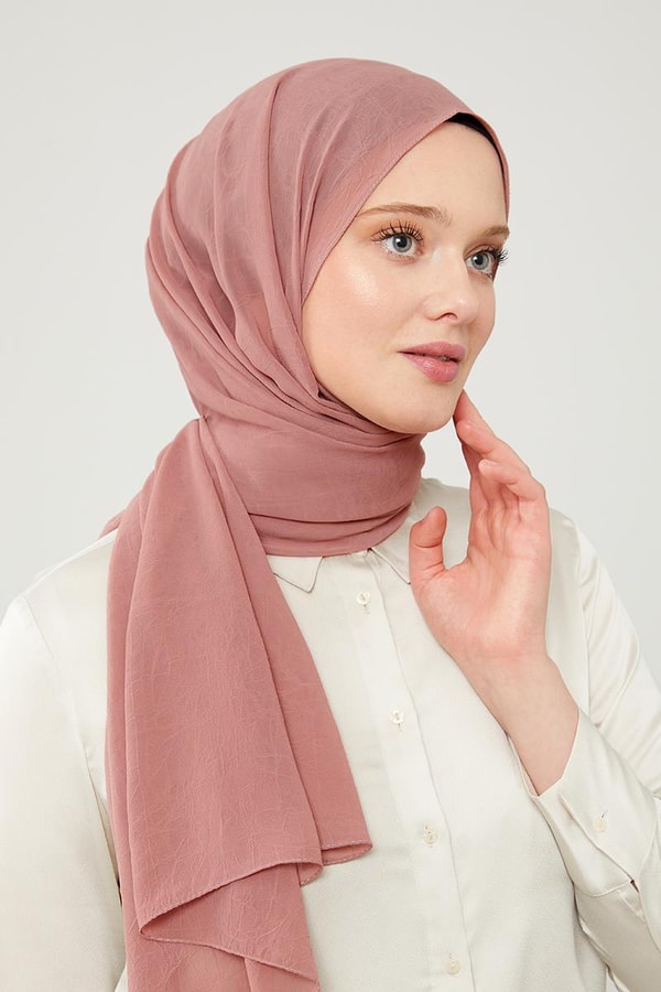 LevidorLevidor Pembe Düz Renk Frozen Krep Şal