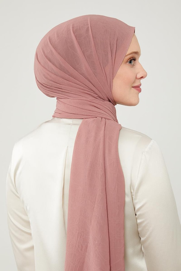 LevidorLevidor Pembe Düz Renk Frozen Krep Şal