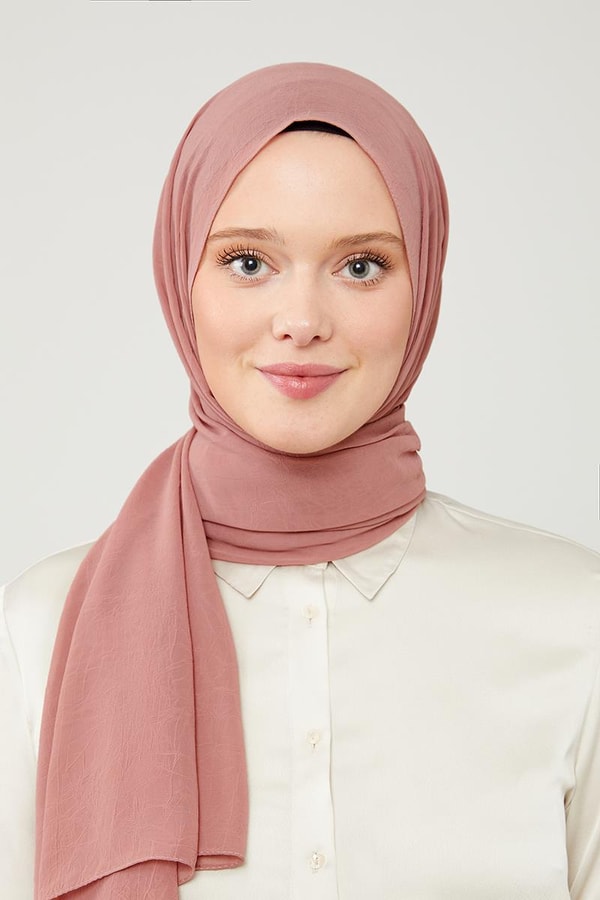 LevidorLevidor Pembe Düz Renk Frozen Krep Şal