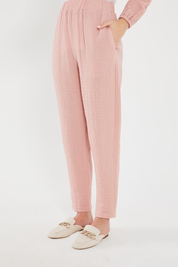 LevidorLevidor Pembe Kapşonlu Muslin Spor Takım