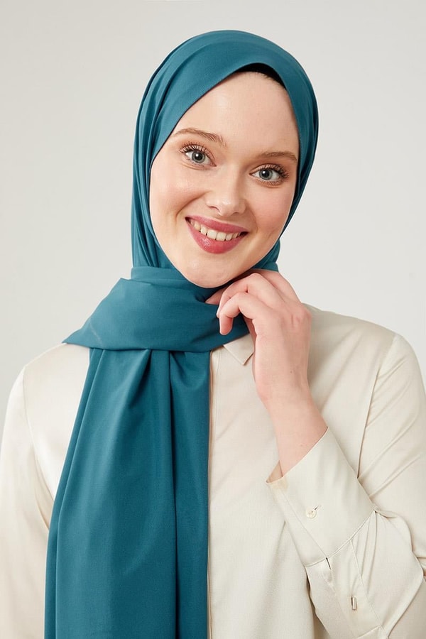 LevidorLevidor Petrol Mavi Düz Desen Elegance Şal