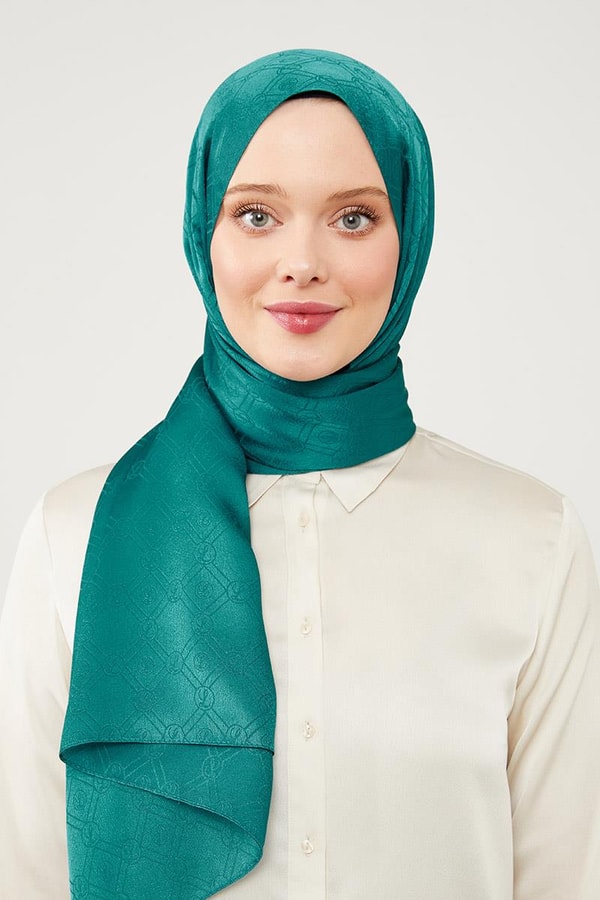 LevidorLevidor Petrol Yeşili Levidor Baskılı Jakarlı Elegance Şal