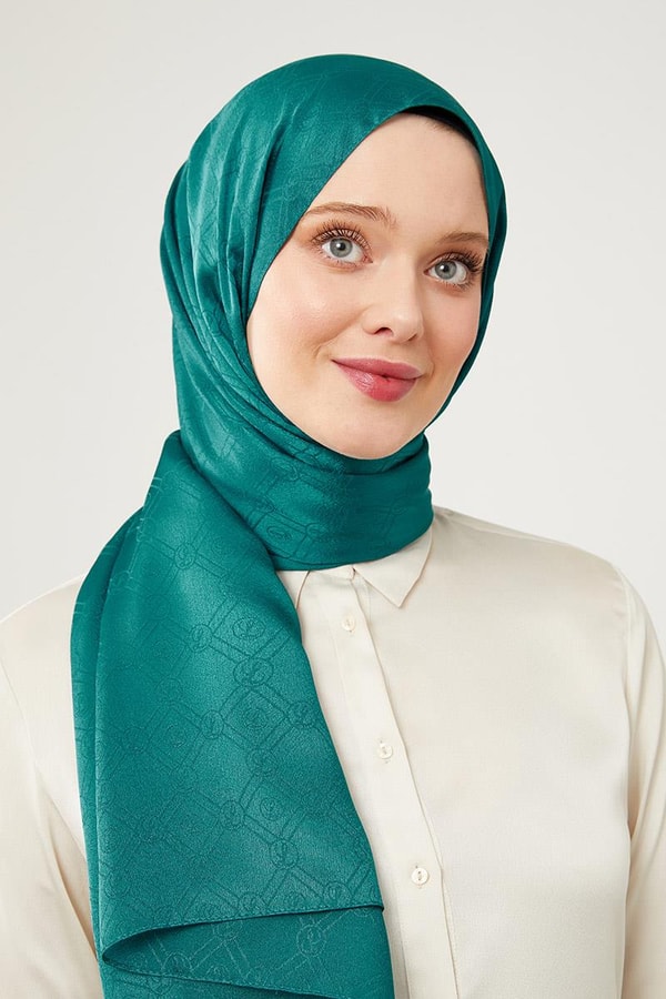 LevidorLevidor Petrol Yeşili Levidor Baskılı Jakarlı Elegance Şal