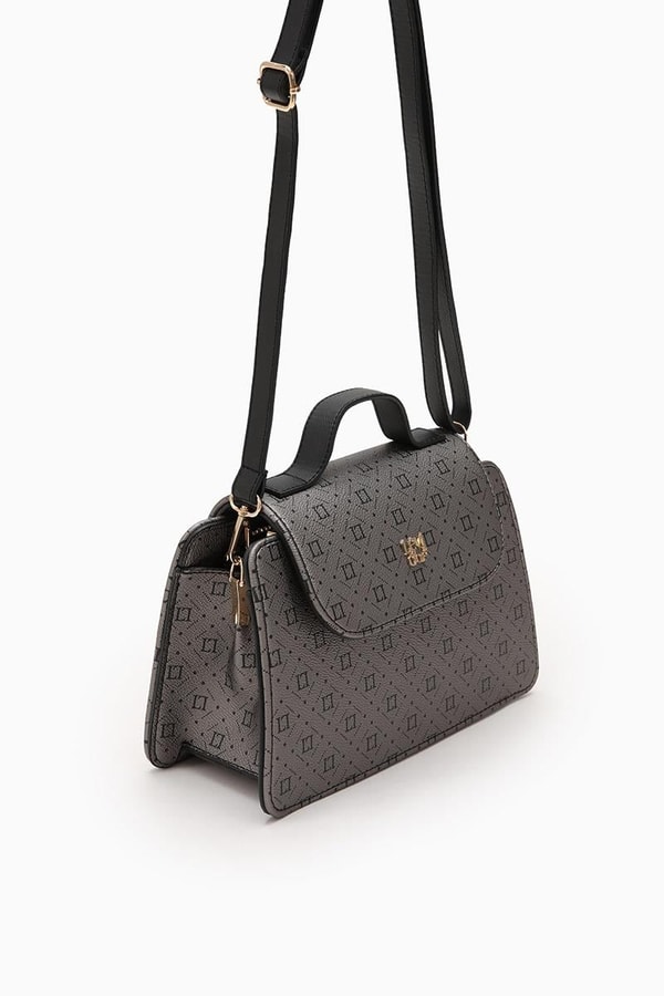 LevidorLevidor Platin Marka Baskılı Omuz Çantası