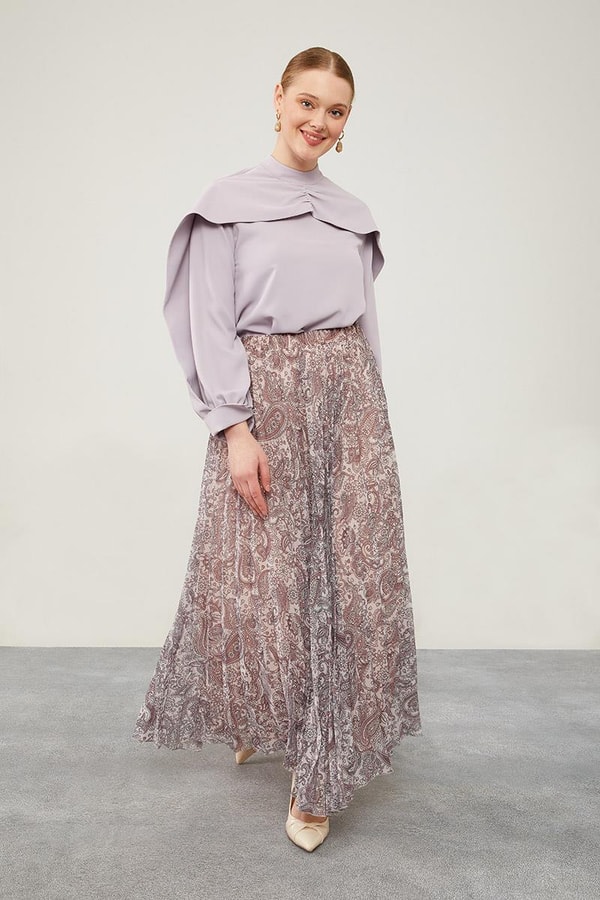 LevidorLevidor Pudra Etnik Desen Şifon Etek