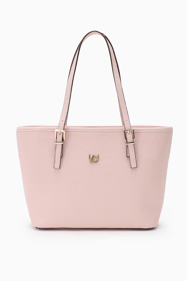 LevidorLevidor Pudra Monogram Baskılı Tote Çanta