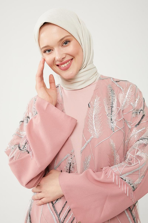 LevidorLevidor Pudra Taş İşlemeli Ferace