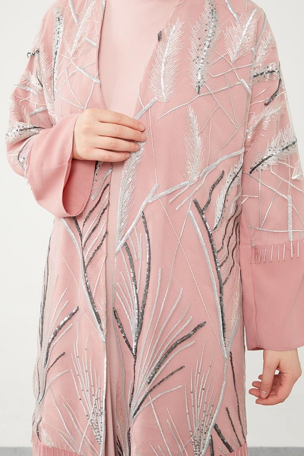 LevidorLevidor Pudra Taş İşlemeli Ferace