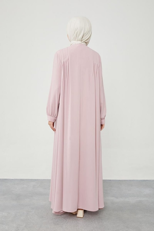 LevidorLevidor Pudra Yakası Düğme Detaylı Ferace