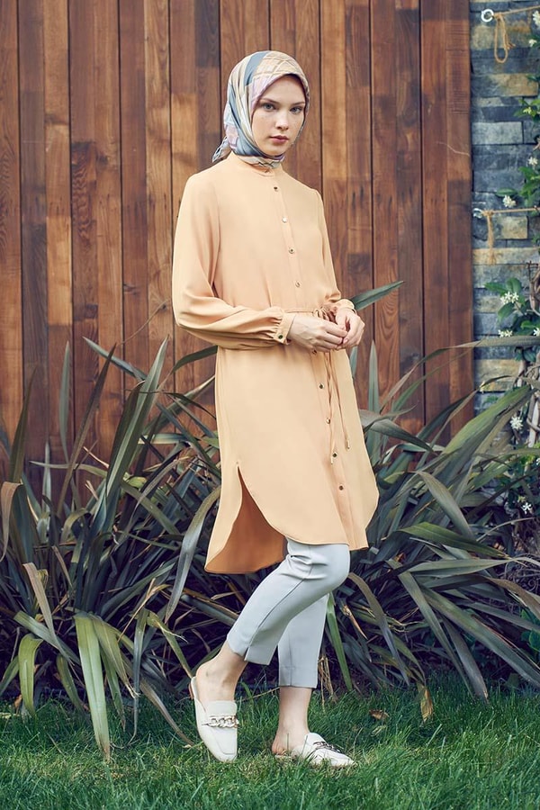 LevidorLevidor Safran Önü Düğmeli Tunik