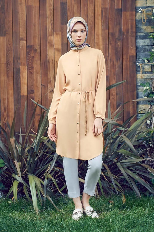 LevidorLevidor Safran Önü Düğmeli Tunik