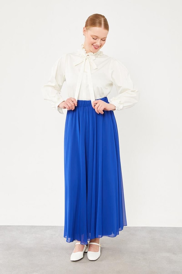 LevidorLevidor Saks Beli Lastikli Kloş Etek