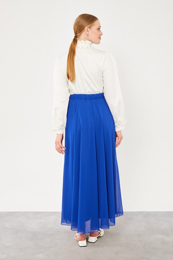 LevidorLevidor Saks Beli Lastikli Kloş Etek