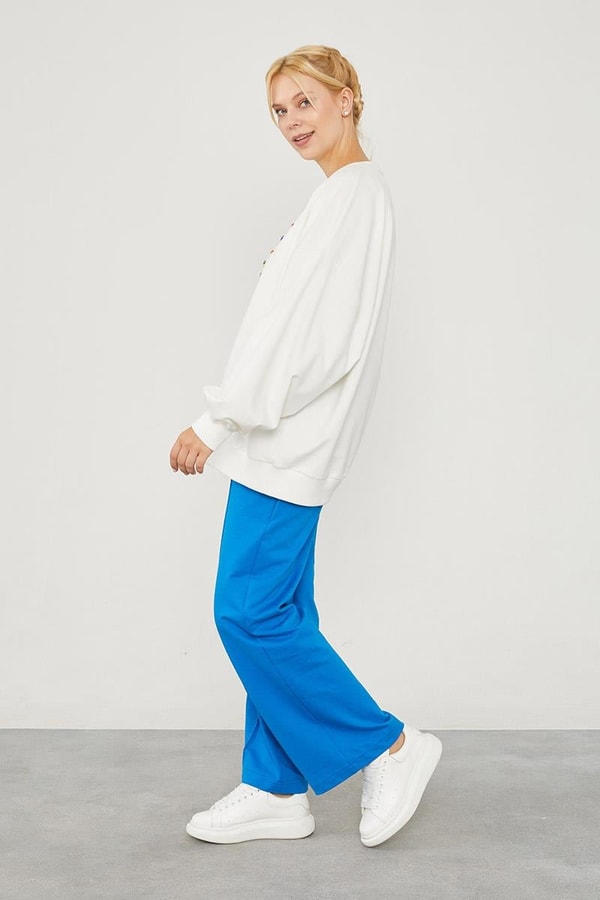 LevidorLevidor Saks Beli Lastikli Kuşgözü Detaylı Pantolon