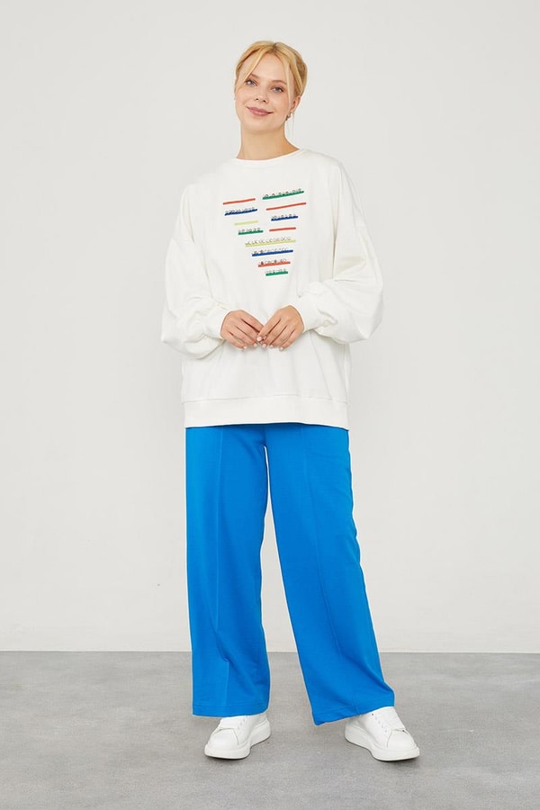 LevidorLevidor Saks Beli Lastikli Kuşgözü Detaylı Pantolon