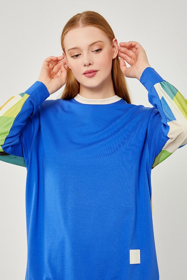 LevidorLevidor Saks Bisiklet Yaka Geometrik Desen Spor Takım