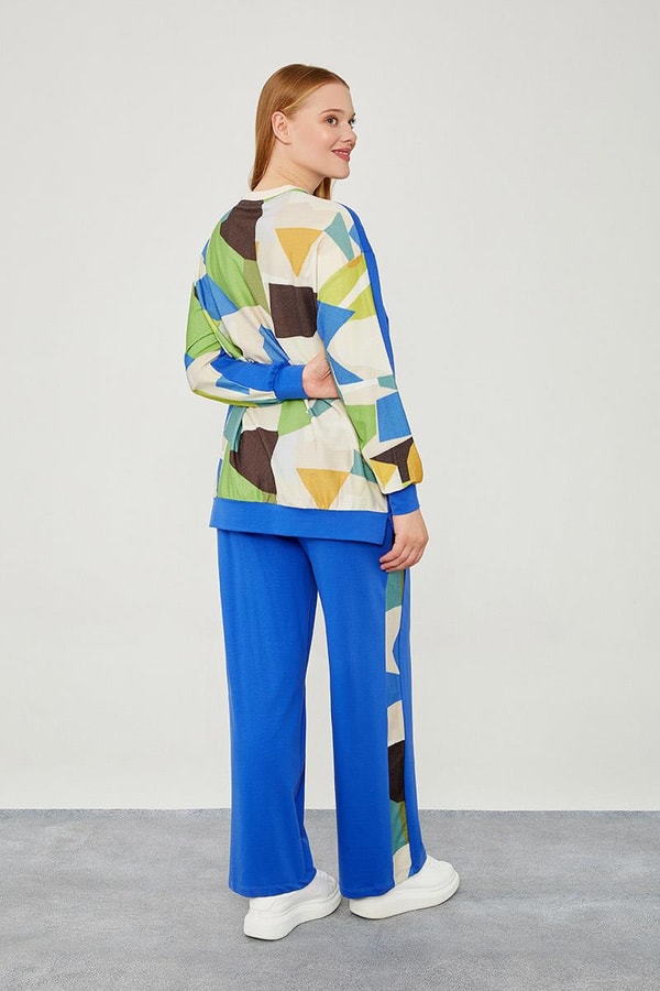 LevidorLevidor Saks Bisiklet Yaka Geometrik Desen Spor Takım