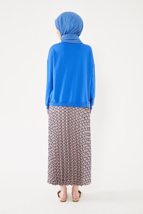 LevidorLevidor Saks Bluz Taşlı Pilise Etekli Takım