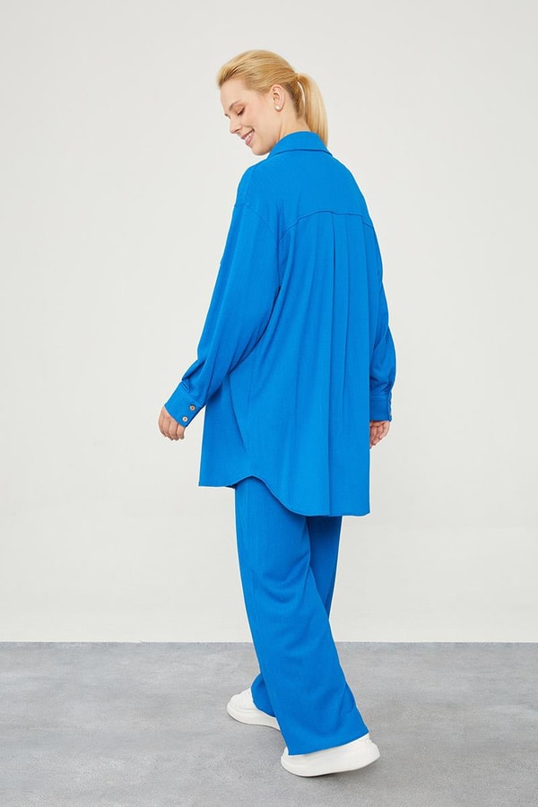 LevidorLevidor Saks Cep İşlemeli Bürümcük Kumaş Takım