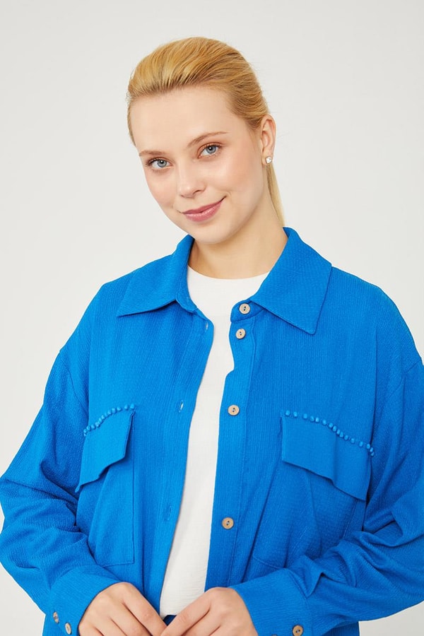 LevidorLevidor Saks Cep İşlemeli Bürümcük Kumaş Takım