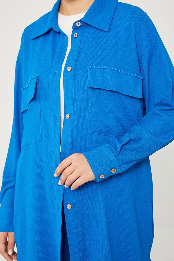 LevidorLevidor Saks Cep İşlemeli Bürümcük Kumaş Takım