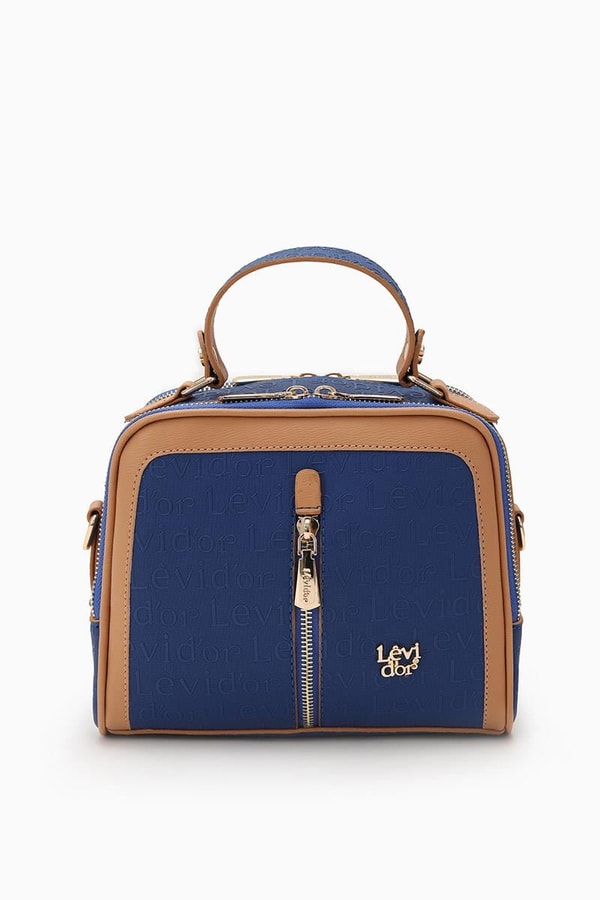 LevidorLevidor Saks Çift Gözlü Monogram Baskılı Omuz Çantası