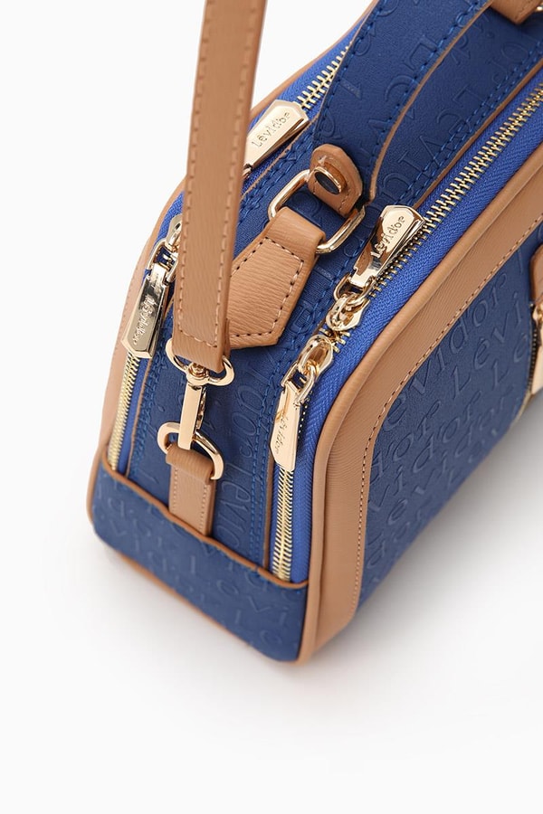 LevidorLevidor Saks Çift Gözlü Monogram Baskılı Omuz Çantası