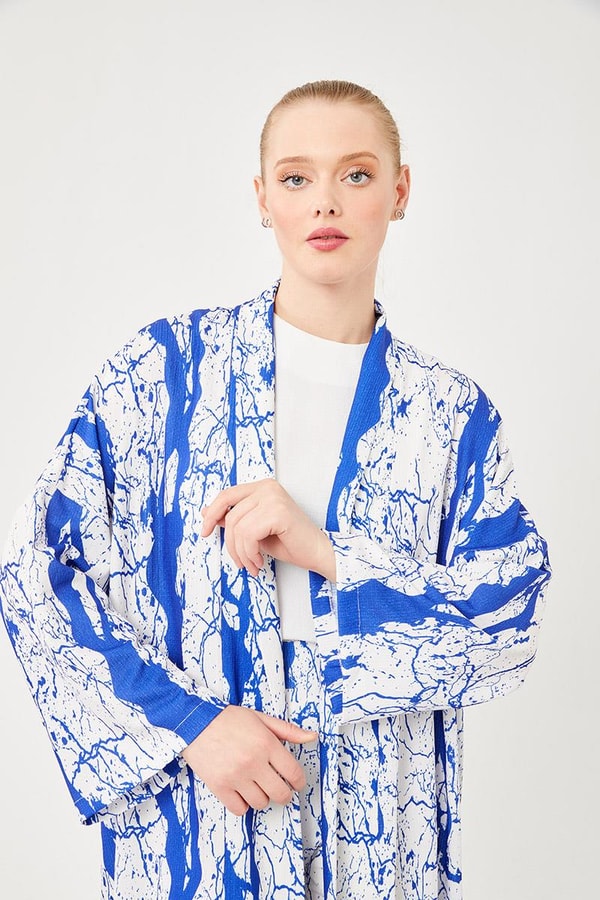LevidorLevidor Saks Desenli Kimono Takım