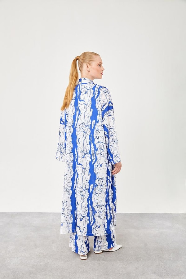 LevidorLevidor Saks Desenli Kimono Takım