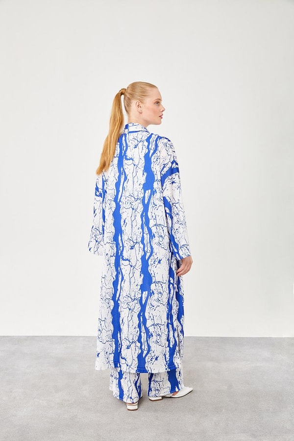 LevidorLevidor Saks Desenli Kimono Takım