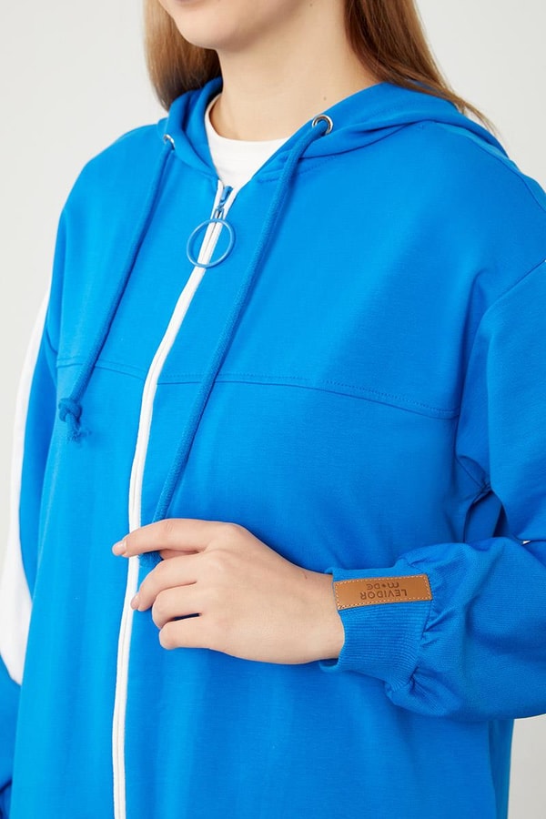 LevidorLevidor Saks Kapuşonlu Fermuar Kapamalı Kap