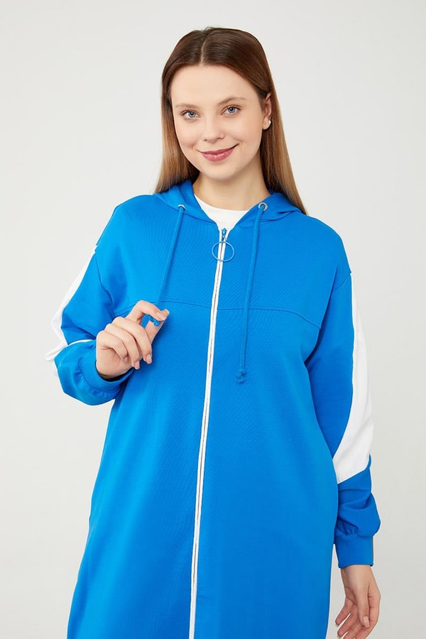 LevidorLevidor Saks Kapuşonlu Fermuar Kapamalı Kap