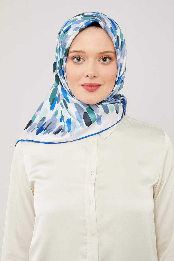 LevidorLevidor Saks Mavisi Brush Desen Twill Eşarp