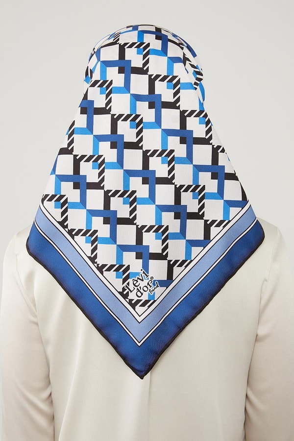 LevidorLevidor Saks Üçgen Desenli Trend Twill Eşarp