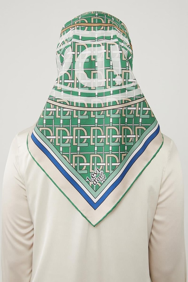 LevidorLevidor Saks Yazı Baskılı Trend Twill Eşarp