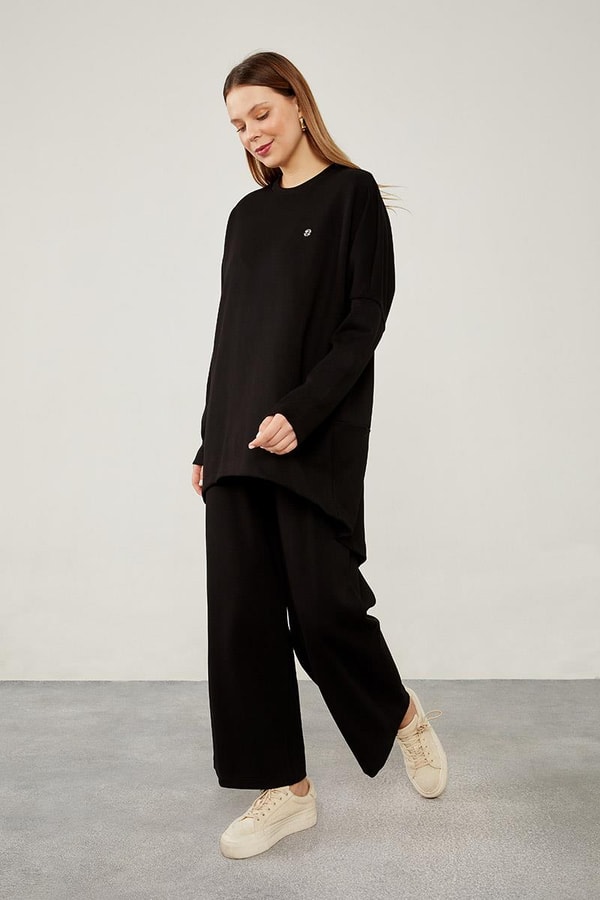 LevidorLevidor Siyah Asimetrik Kesim Tunik