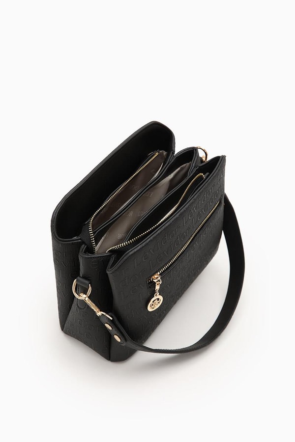 LevidorLevidor Siyah Basıkılı El Çantası