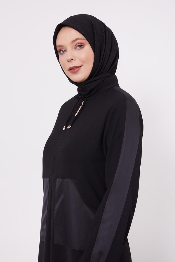 LevidorLevidor Siyah Baskı Detaylı Ferace