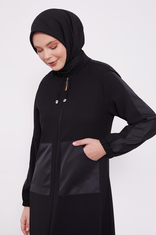 LevidorLevidor Siyah Baskı Detaylı Ferace