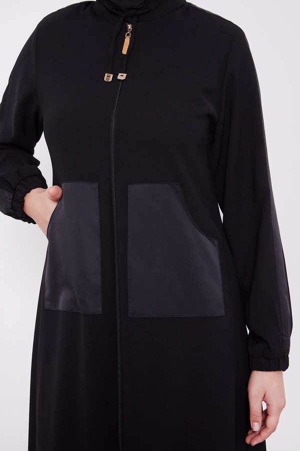 LevidorLevidor Siyah Baskı Detaylı Ferace