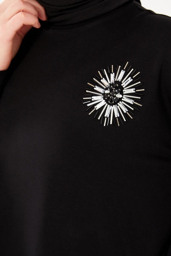 LevidorLevidor Siyah Baskılı Piliseli Etek Takım